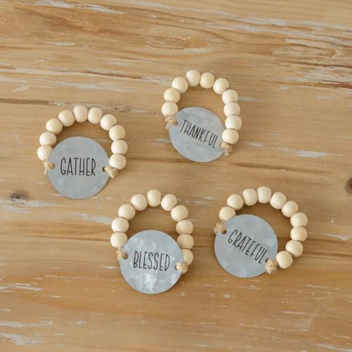 Thanksgiving Beaded Garland Napkin Ring Set