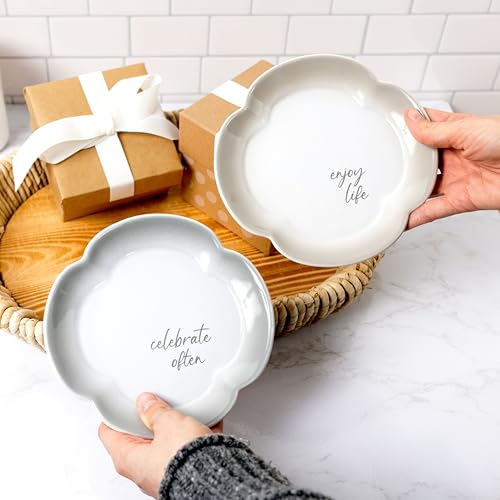 Celebrate Often Enjoy Life Appetizer Plate Set
