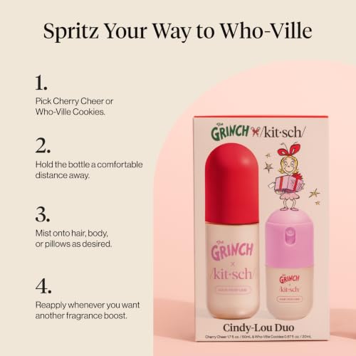 Kitsch The Grinch x Cindy-Lou Hair Perfume Duo - Hair Spray &amp; Body Mist
