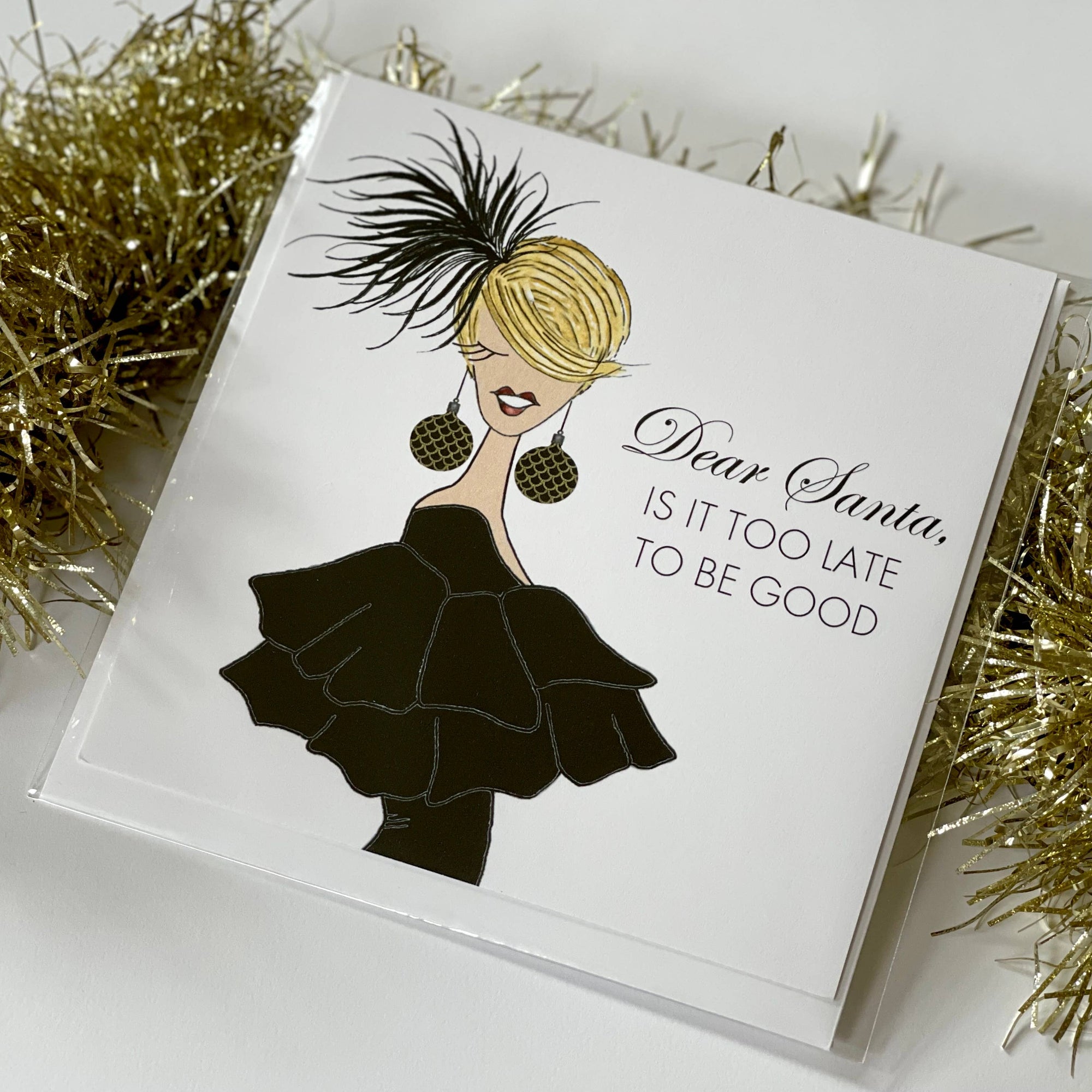 s.e. hagarman Posh Christmas Is It Too Late Christmas  Card