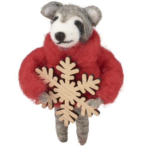 Cozy Sweater Raccoon Critter Ornament