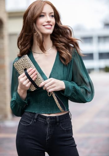 Cheetah Zip Around Clutch