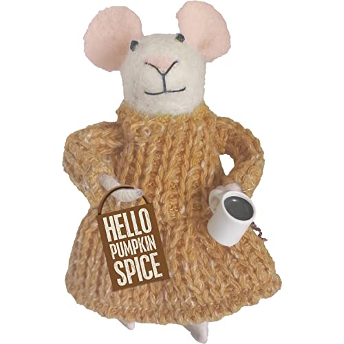 Hello Pumpkin Spice Mouse Critter Ornament