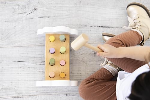 Montessori Hammer Bench &amp; Wooden Pounding Toy for Toddlers