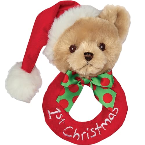 Bearington Baby 1st Christmas Plush Bear Rattle