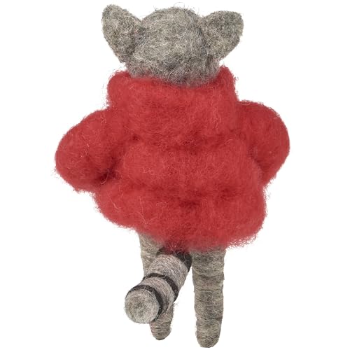 Cozy Sweater Raccoon Critter Ornament