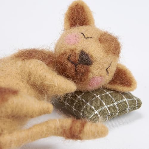 Sleeping Cat Critter Felt Ornament