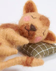 Sleeping Cat Critter Felt Ornament