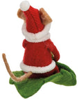 Santa Sled Mouse Critter Ornament