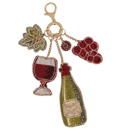 Mary Frances Tasting Room Beaded Wine &amp; Grapes Bag Charm