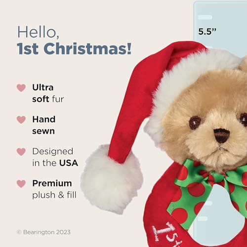Bearington Baby 1st Christmas Plush Bear Rattle