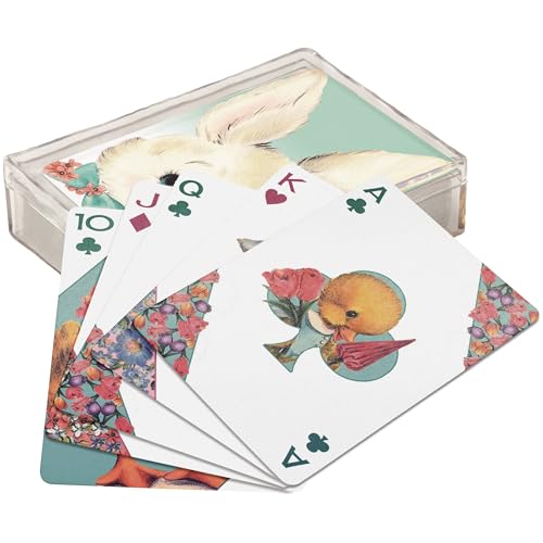 Retro Bunny Friends Playing Cards