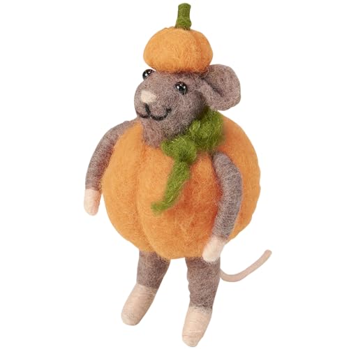 Felt Pumpkin Mouse Critter Ornament