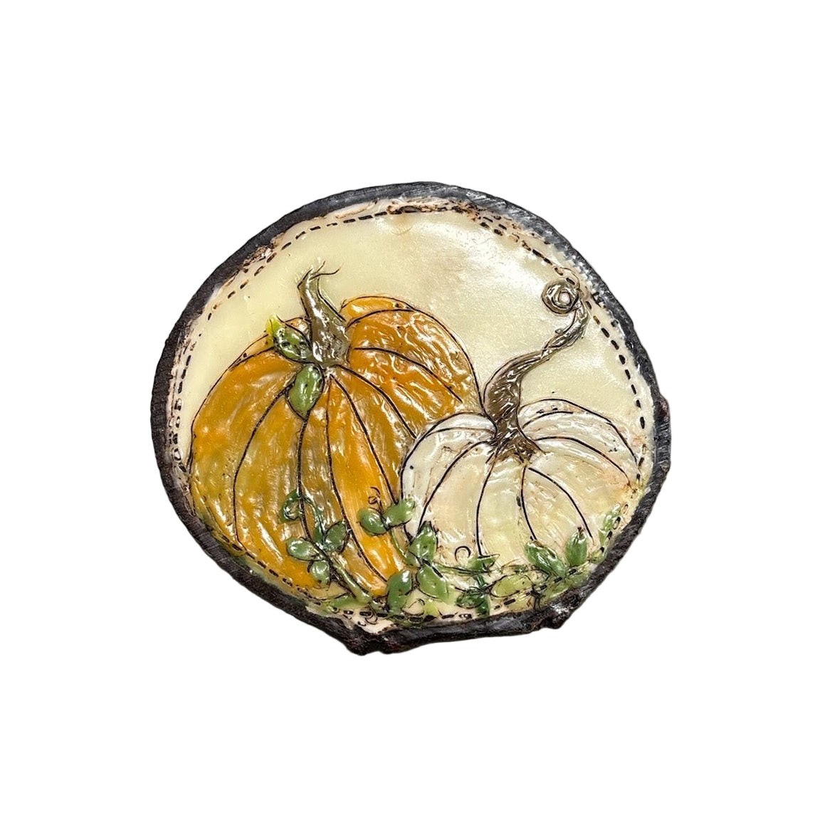 Trish McFerran Pumpkins Encaustic Art