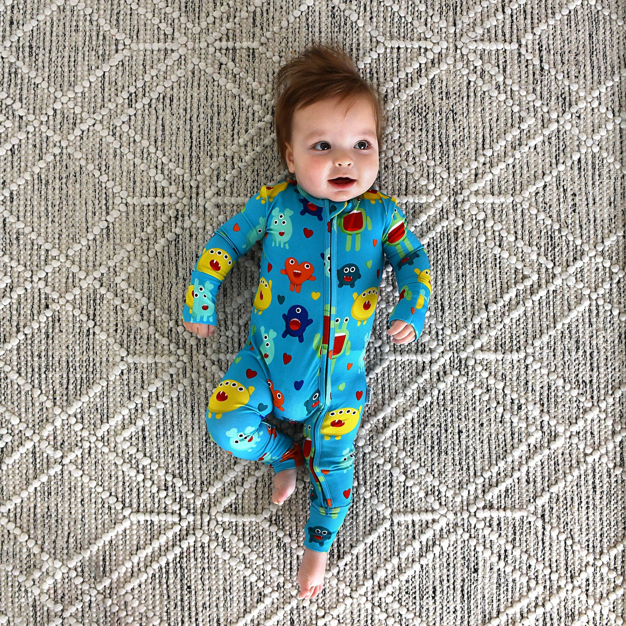 Finn Zip Bamboo Valentines Day Monster Baby Outfit