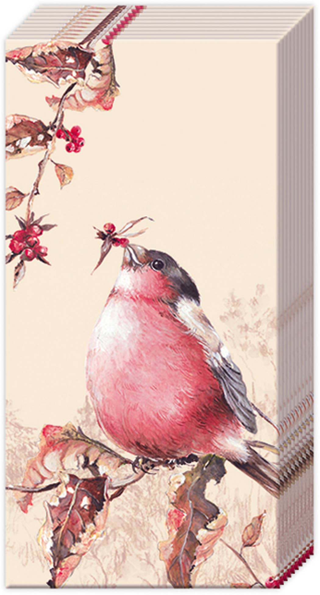 Pocket Tissues Pack of 10 Beautiful Bullfinch Cream