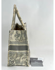 Dior Medium Book Tote Toile de Jouy Ecru and Gray Embroidery