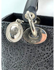 Christian Dior Medium Lady Laced Black Leather Limited Edition Shoulder Bag