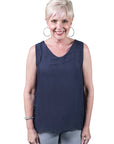 Tina Stephens Made In Italy Dina Silk V-Neck Tank