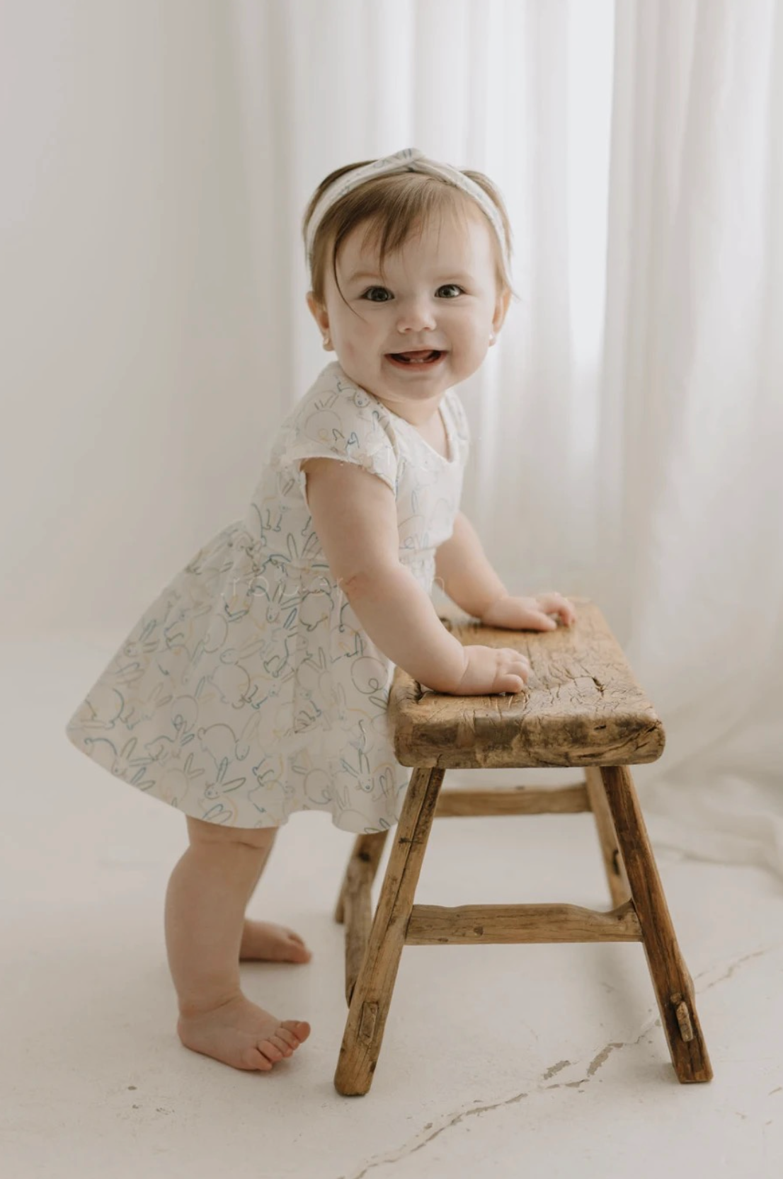 finn + emma Bunny Delight Organic Cotton Twirl Dress