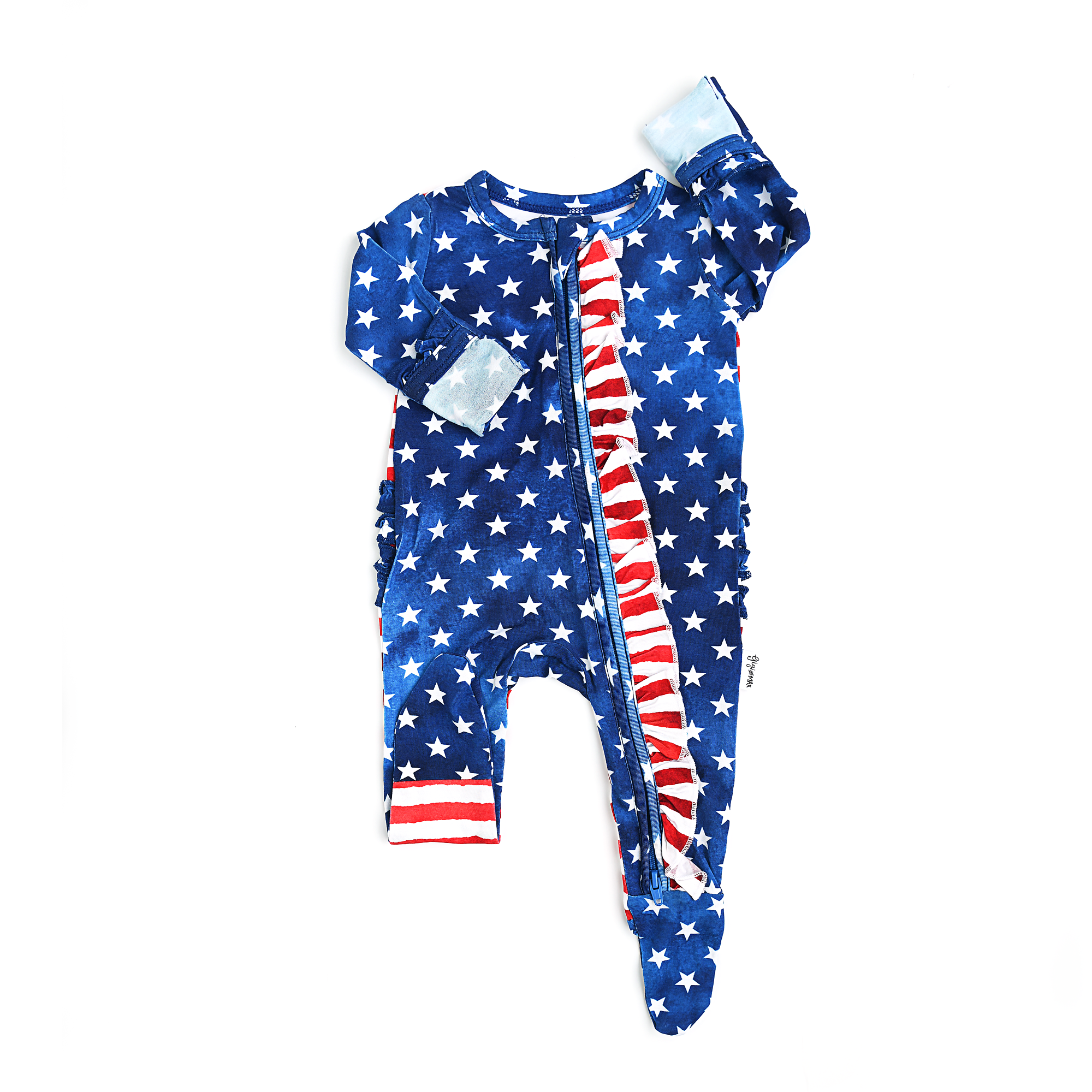 Tie Dye Stars &amp; Stripes Ruffle ZIP