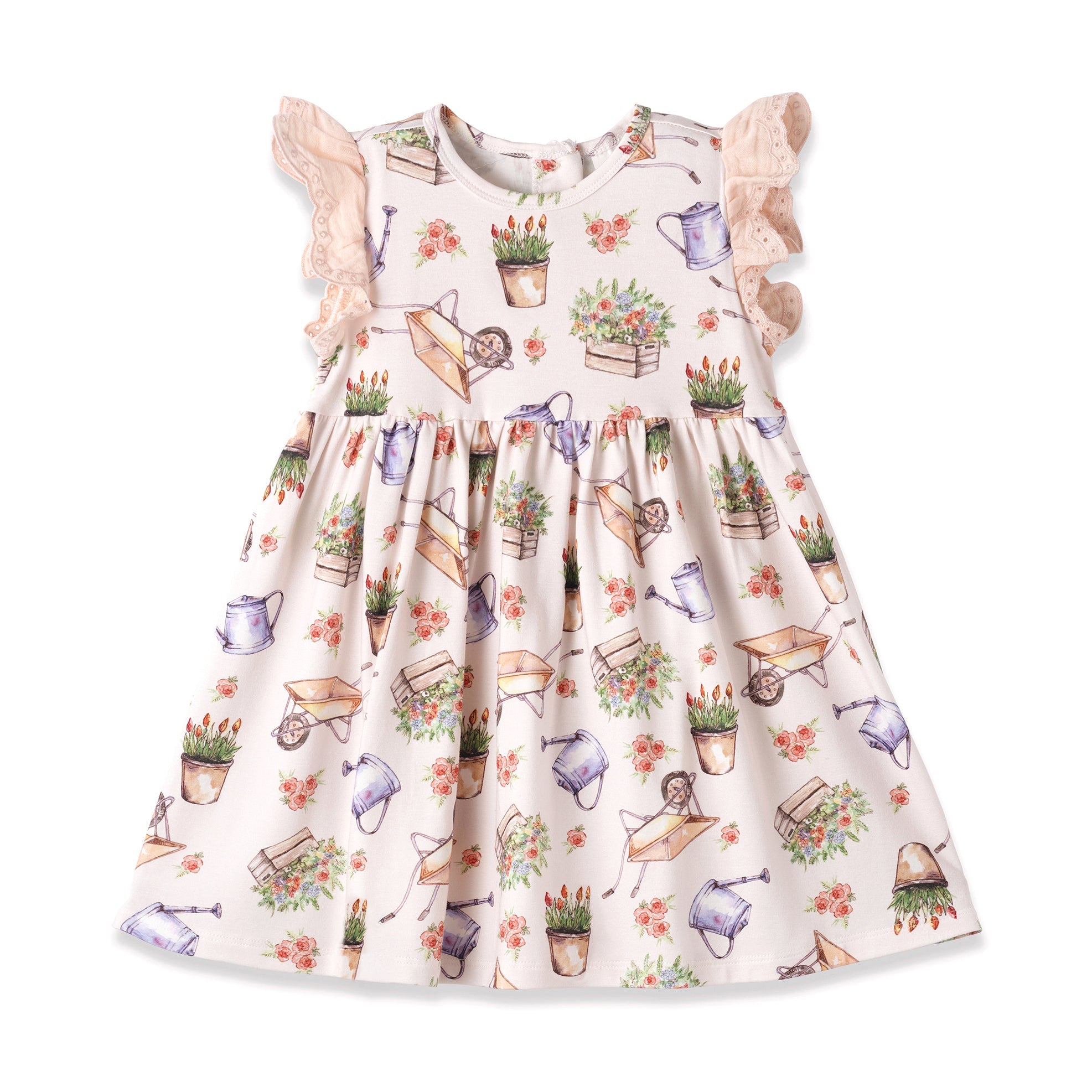 Petal Patch Baby Girl Dress – Bamboo &amp; Eyelet Garden Dress