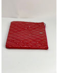 Chanel Patent Quilted Medium Cosmetic Case Dark Pink
