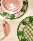 Garden Party Handwoven Iraca Placemat - Lilly Pulitzer inspired style