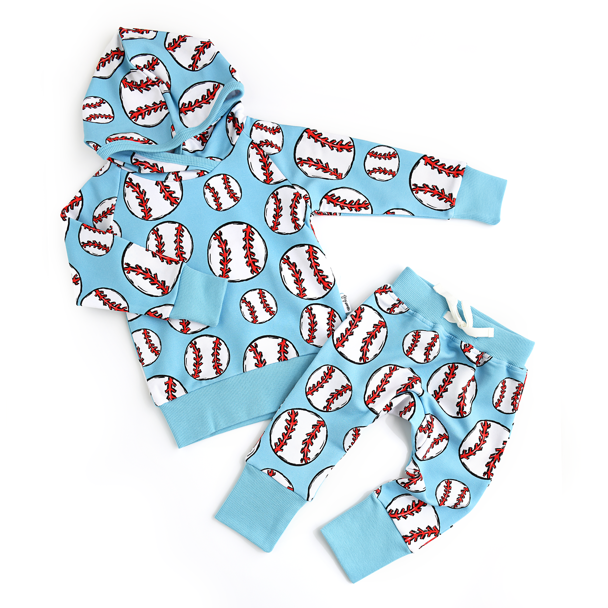 Children Kids Clothing Sweatsuit 2PC Hoodie Set Bambino Baseball
