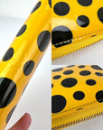 Louis Vuitton Yellow Vernis Patent Leather Kusama Infinity Dots Zippy Wallet