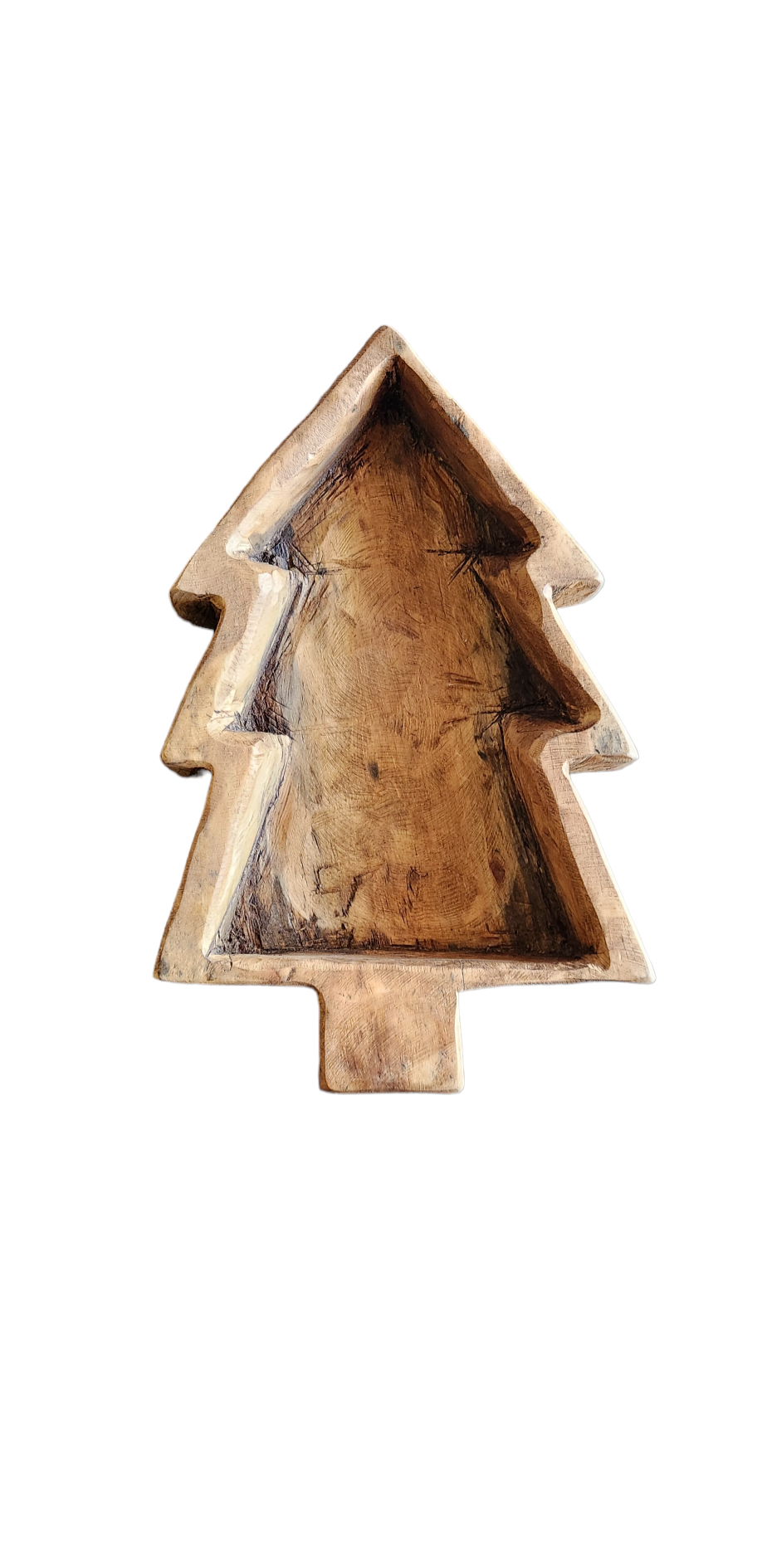Large Christmas tree wood bowl
