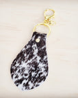 Leather Keychain-Brindle Cowhide 702m