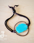 Turquoise Bracelet w/ Stone Slab & Adjustable Ties 010i