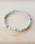 Pastel Aqua Terra Stretch Beaded Bracelet 811h