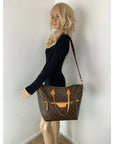 Louis Vuitton Tournelle Monogram MM Hand shoulder Tote Bag