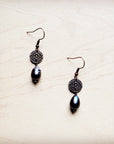 **Genuine Freshwater Gray Pearl Earrings 225j
