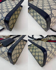 Gucci GG Supreme Dollar Calfskin Web Small Padlock Navy Tote