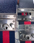 Gucci GG Supreme Dollar Calfskin Web Small Padlock Navy Tote