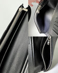 LOUIS VUITTON Epi Brazza Long Black Leather Wallet