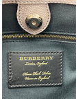 Burberry Banner House Check Leather Canvas Medium Hand Shoulder Bag