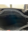 Dior Large Lady Black Patent Leather and Canvas Handbag