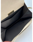 Bottega Veneta Intreciato White Leather Shoulder Clutch Bag