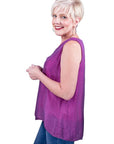 Tina Stephens Made In Italy Dina Silk V-Neck Tank