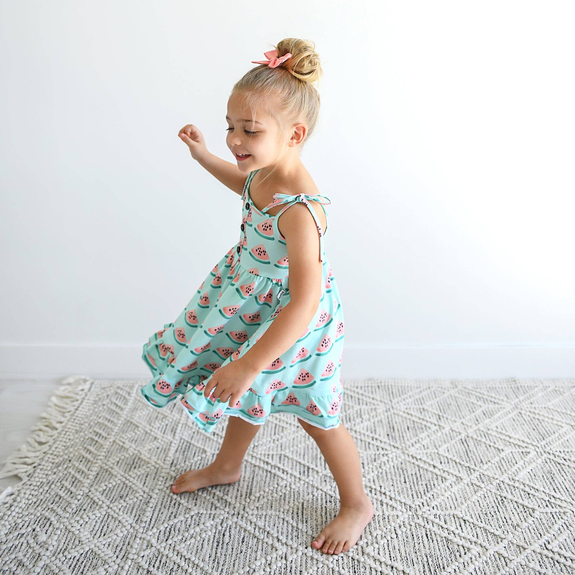 Girls Clothes Dress Tie Twirl Dress Cameron Watermelon