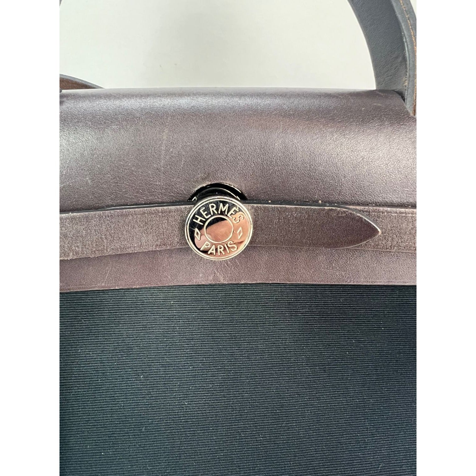 HERMÈS Toile Vache Hunter Herbag Zip 31 PM Black Ebene Shoulder Bag