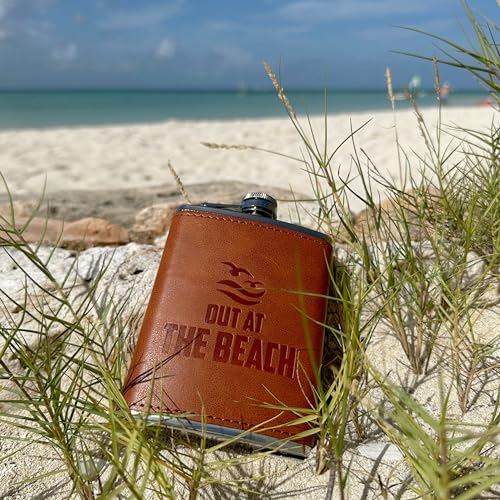 Out At The Beach Flask