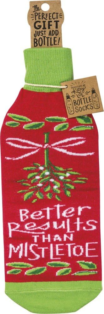 Better Results Than Mistletoe Wine Bottle Sock