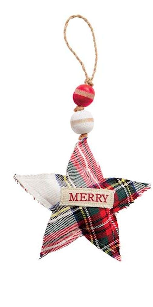 Mud Pie Tartan Merry Star Ornament
