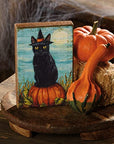 Black Cat Witch Block Sign