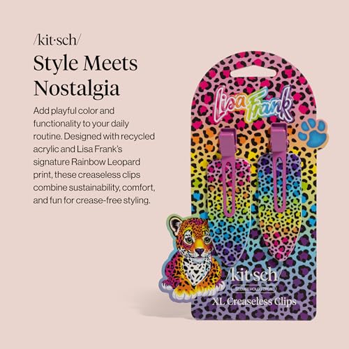 Lisa Frank X KITSCH Xl Rainbow Leopard Creaseless Clips